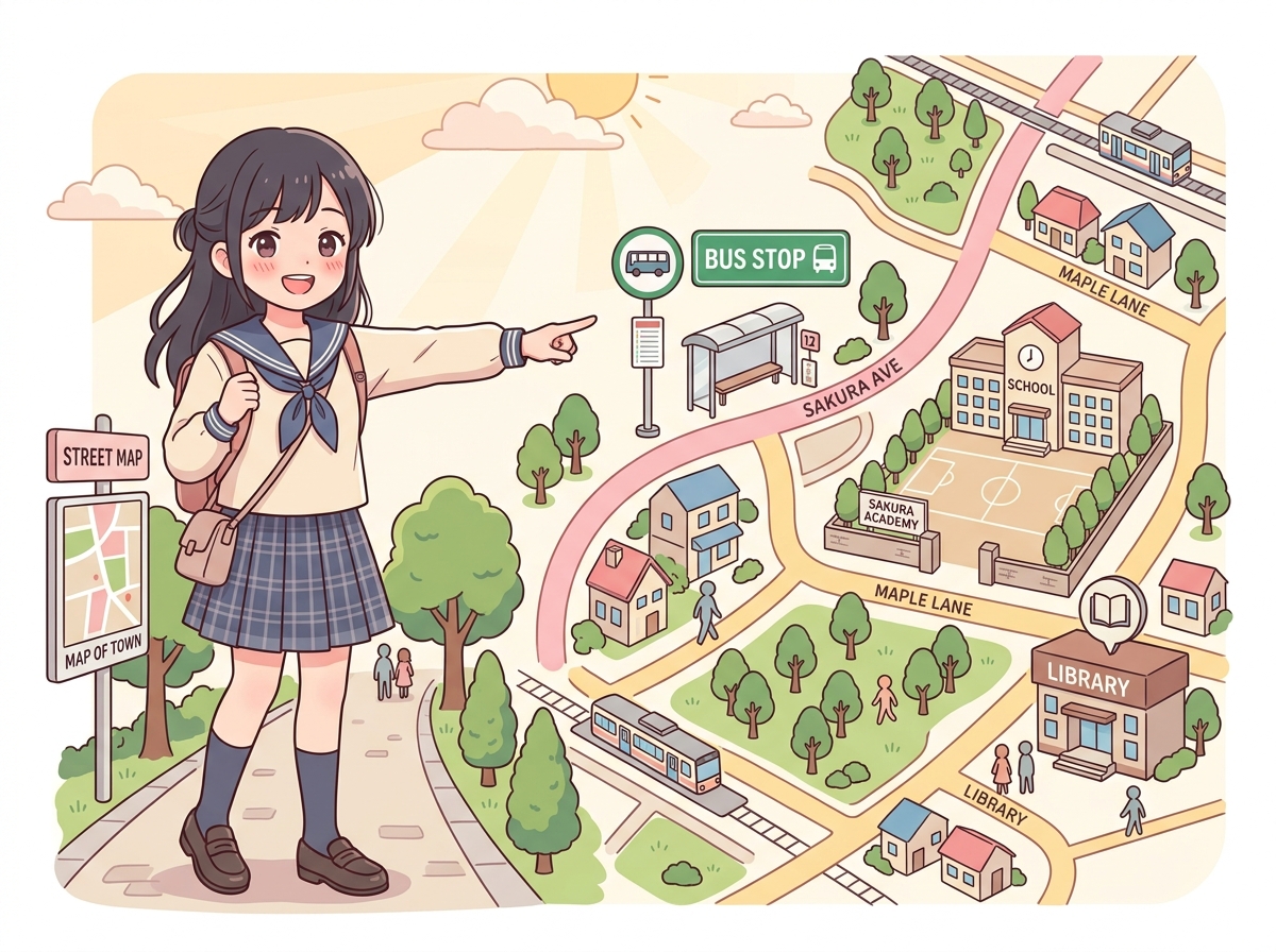 街の案内イラスト