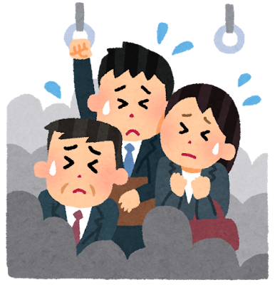 満員電車のイラスト
